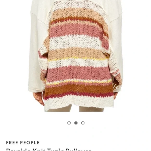 Free People Bayside Knit Tunic Pullover in the Romance Combo​​​ size large - Picture 3 of 15